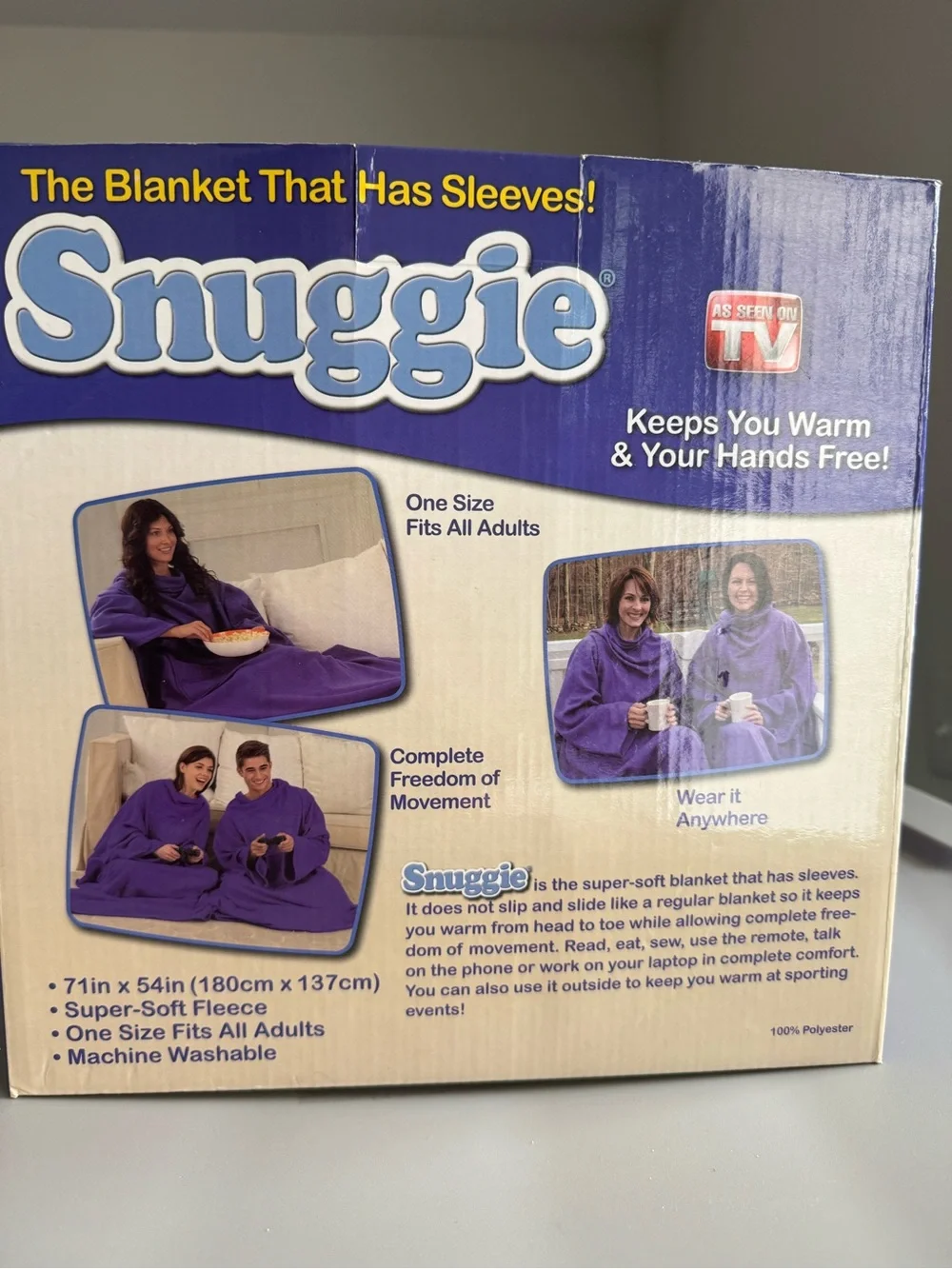 Snuggie Blanket with Sleeves - Purple
